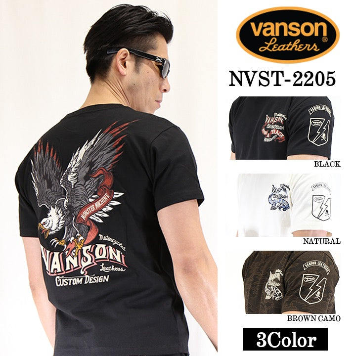 VANSON（バンソン）半袖Tシャツ イーグル nvst-2205