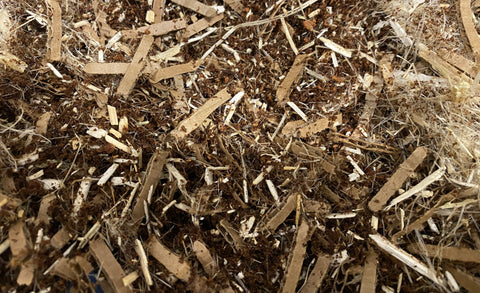Worm bin bedding materials including hemp tow, shredded cardboard and coco coir