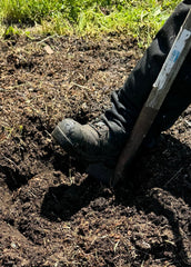 Digging a hole for a DIY In-Ground Worm Composter