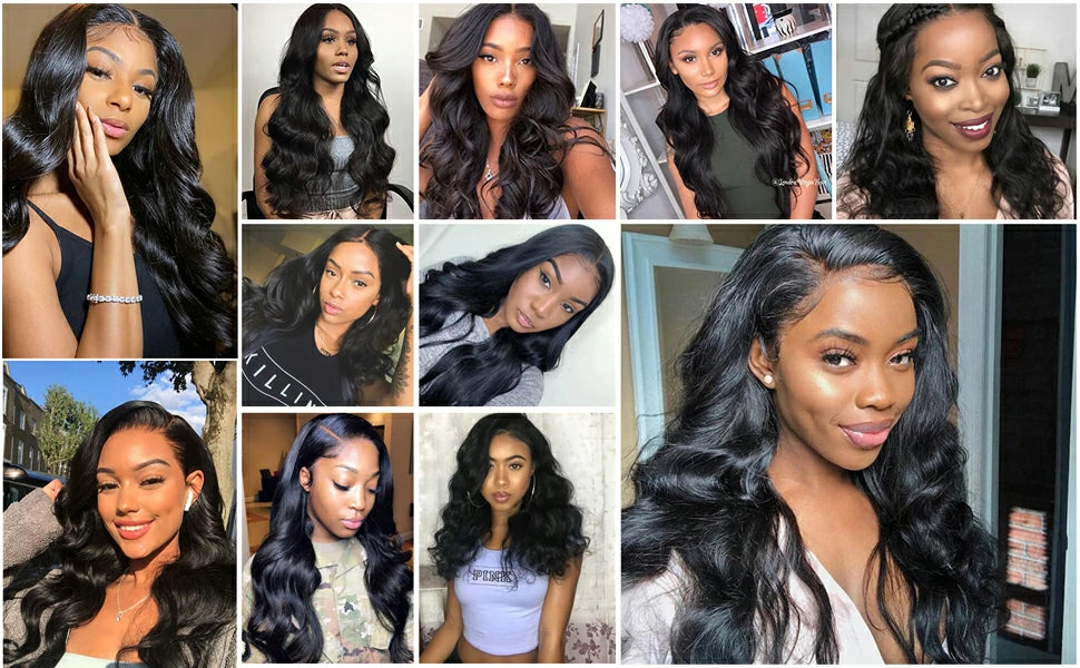 Brennas Hair Body Wave Lace Front Human Hair Wigs Pre Plucked with Baby Hair