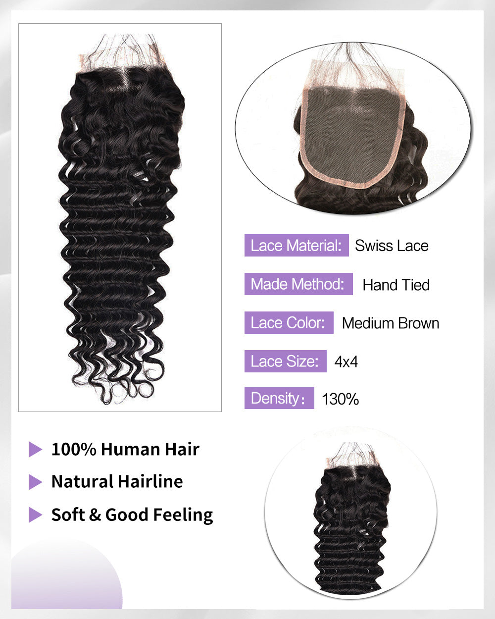 Brennas Hair Brazilian Deep Wave Hair 3 Bundles With Closure High Quality Brazilian Virgin Hair Human Hair Bundles With Closure