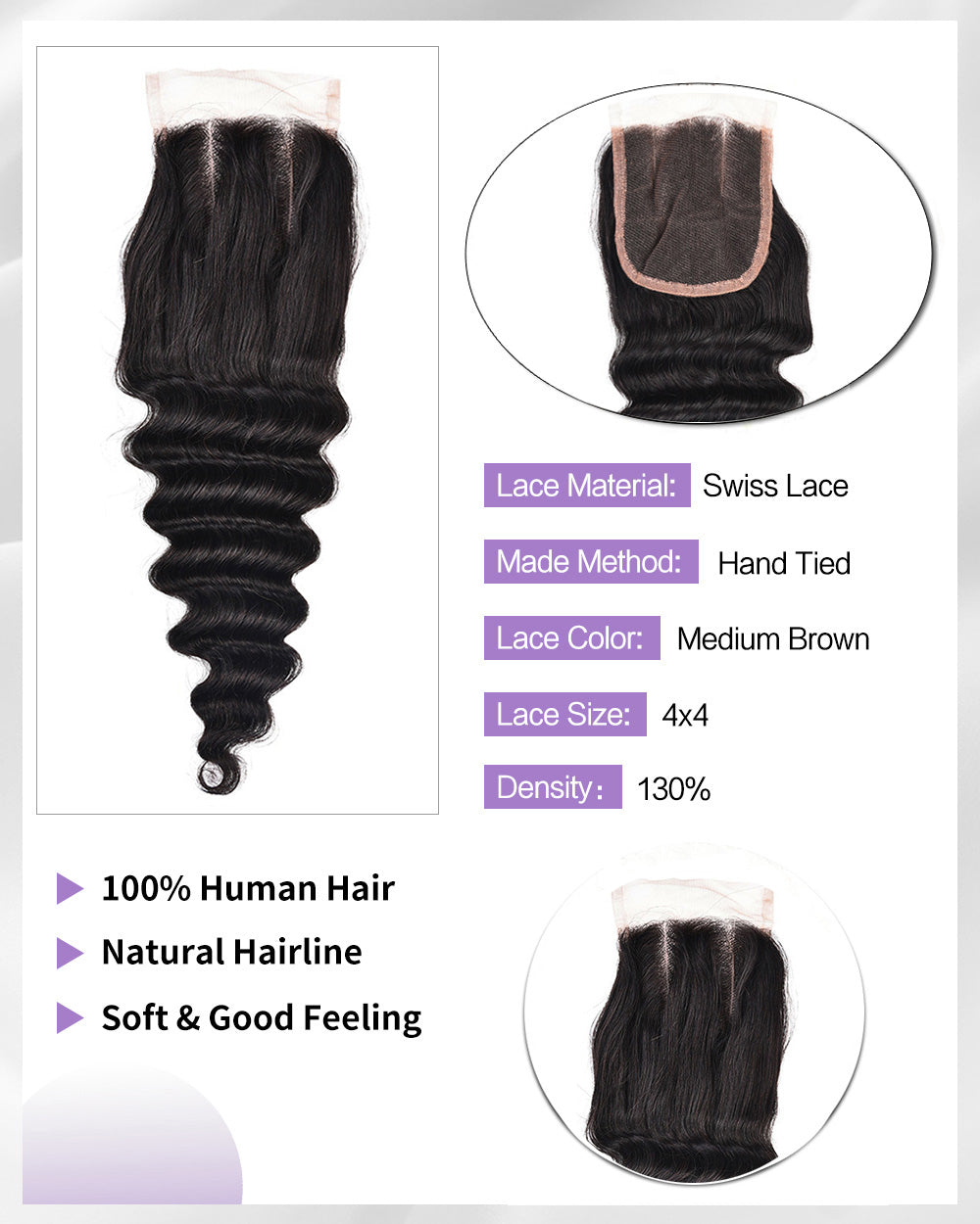 Brennas Hair Brazilian Loose Deep Wave Hair 3 Bundles With Closure High Quality Brazilian Virgin Hair Human Hair Bundles With Closure