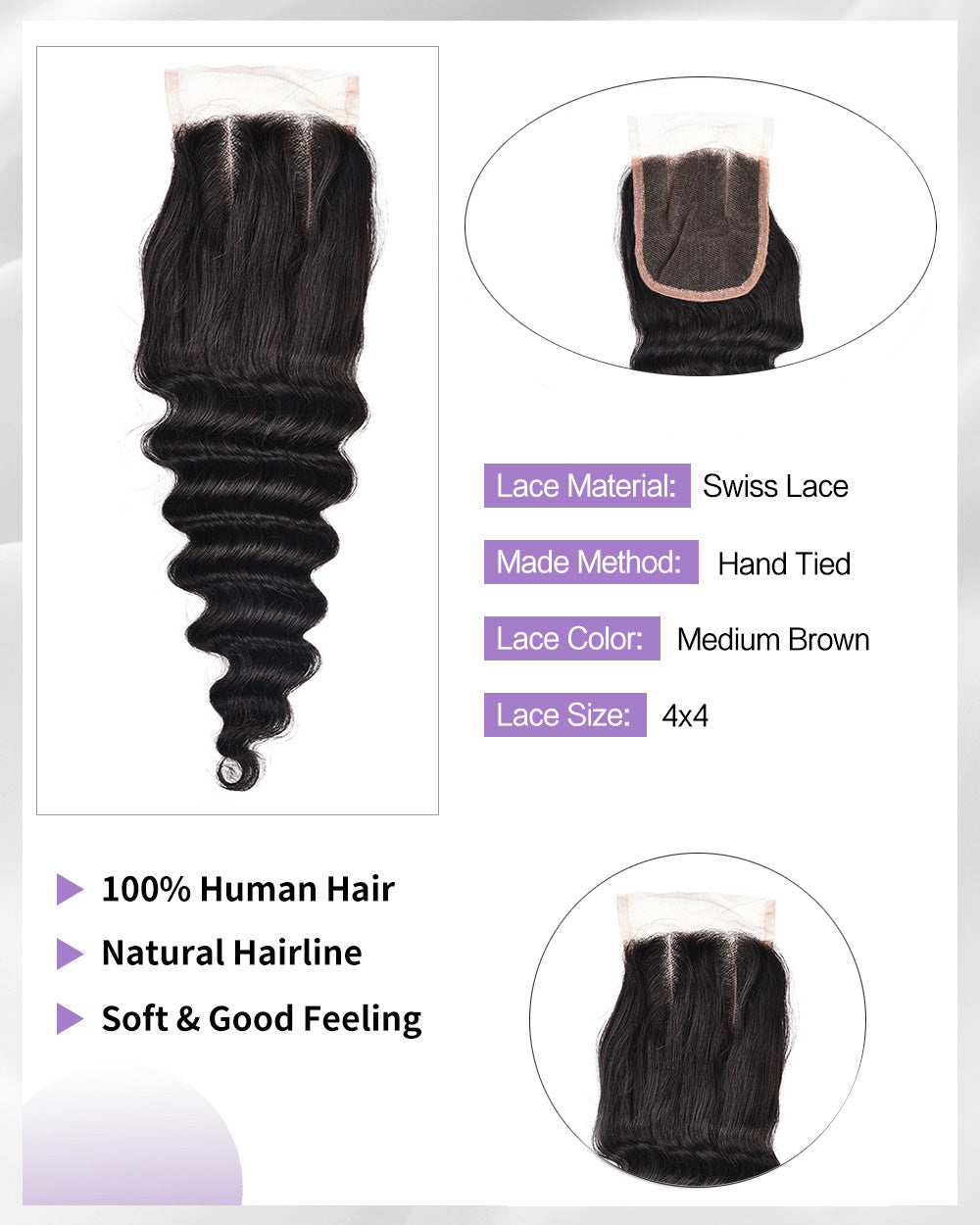 Loose Deep Wave | 4 Bundles With 4x4 Closure Natural Human Hair | Brennas Hair