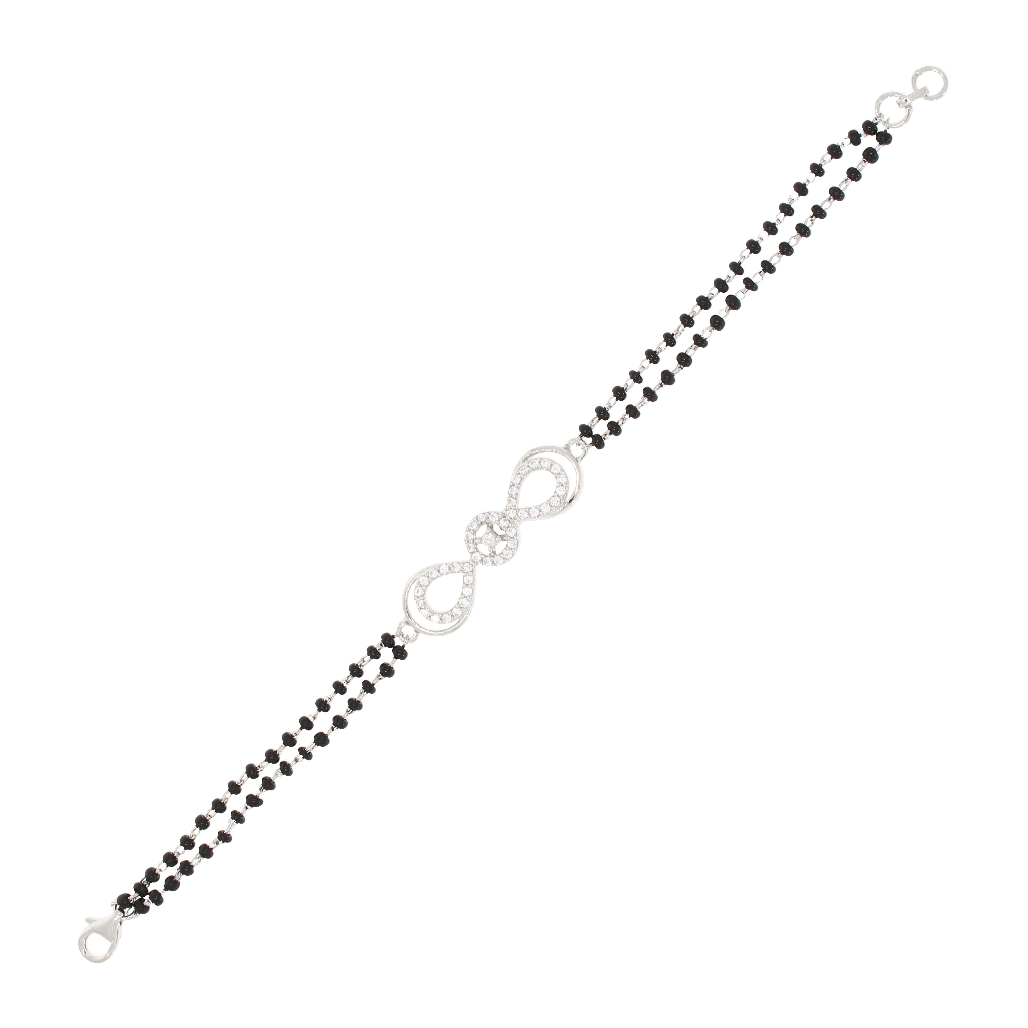 Plain Black Bead Mangalsutra Bracelet | RishiRich Jewels