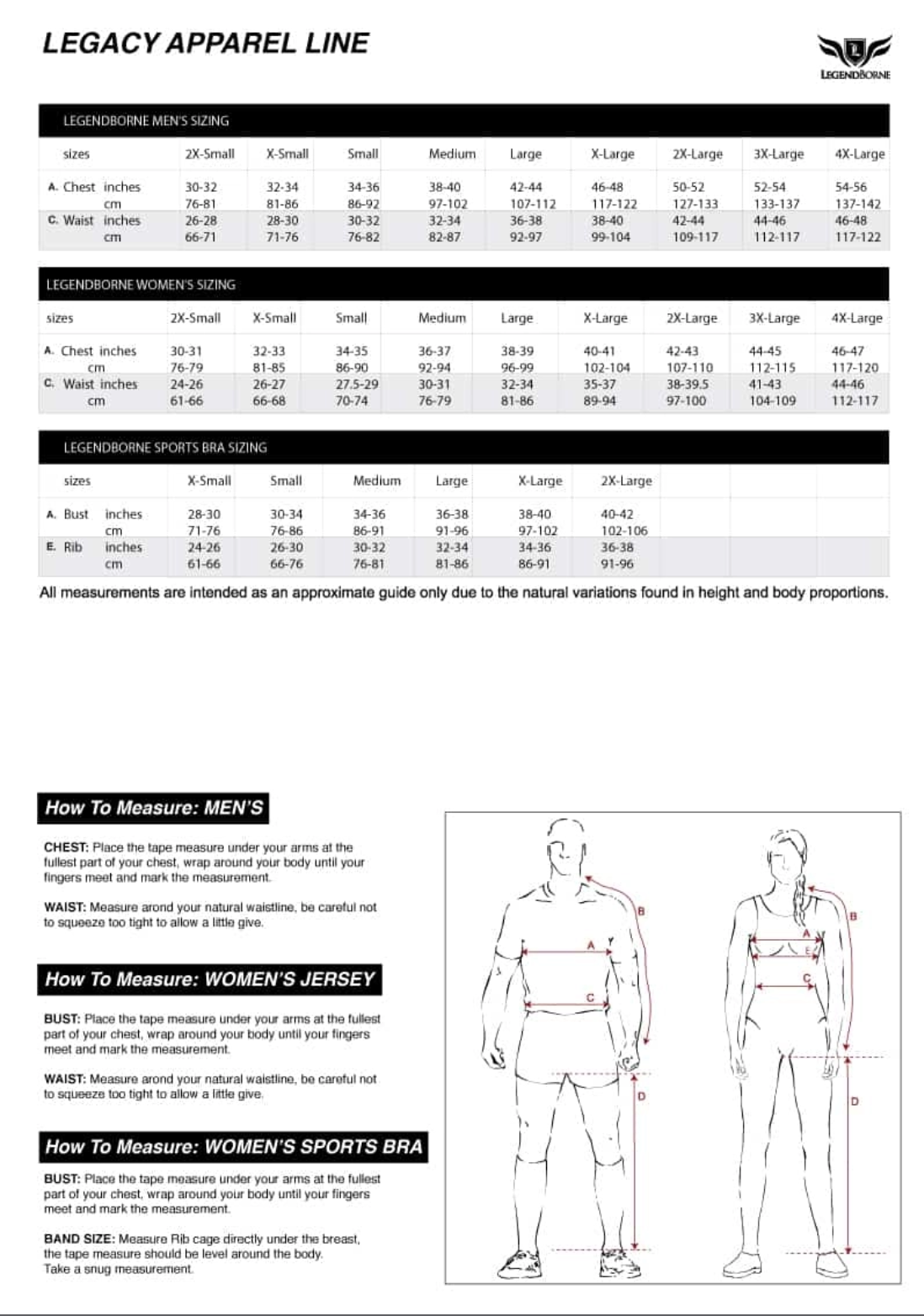 Sizing Guides – LegendBorne