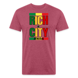 "RiichCity_Global" " Senegal" Fitted Cotton/Poly T-Shirt by Bestia_Graphics - heather burgundy