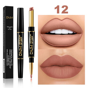 Double Ended Matte Lipstick Long Lasting Wateproof Lipsticks Brand Lip Makeup Cosmetics Dark Red Lips Liner Pencil Beauty - Beauty Care Only