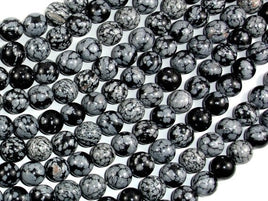 Snowflake Obsidian Beads, Round, 10mm-RainbowBeads