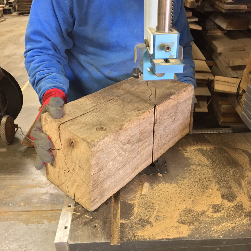 How are reclaimed wood corbels made?