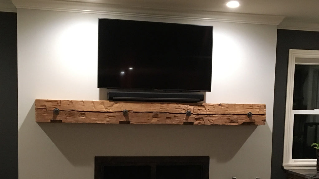 Reclaimed Wood Mantel with Corbels