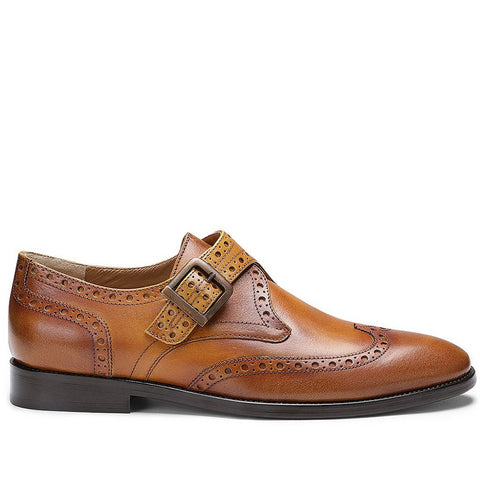 Saint Salvador Tan Leather Monk Brogue 