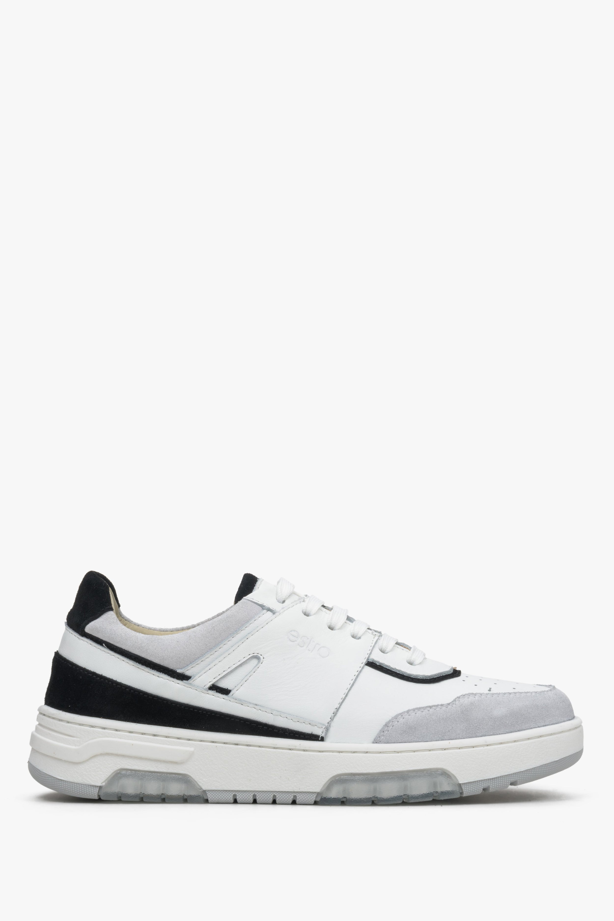 Estro: Szaro-białe sneakersy damskie z łączonych materiałów