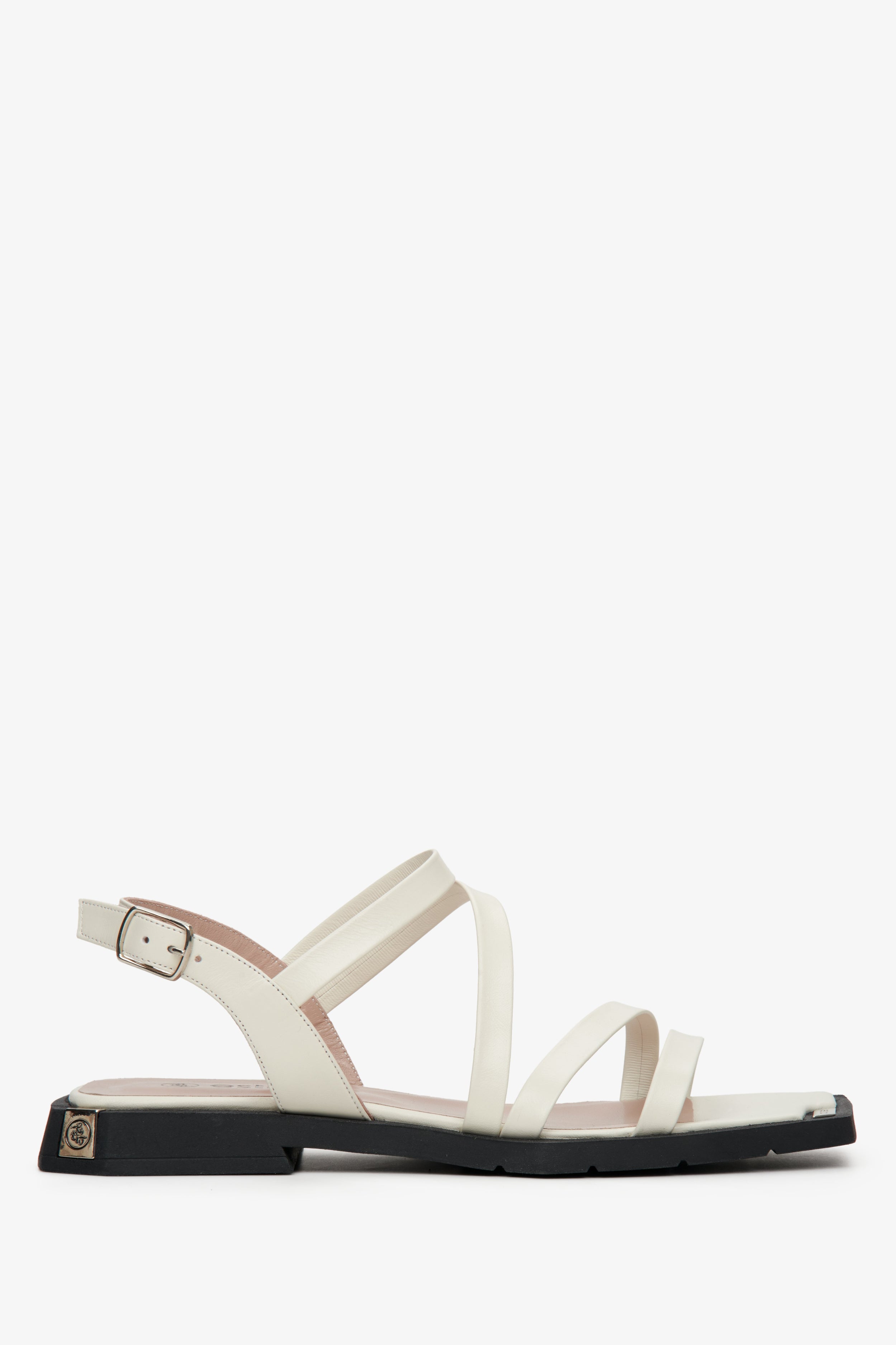 Estro: Białe sandały damskie z cienkich pasków