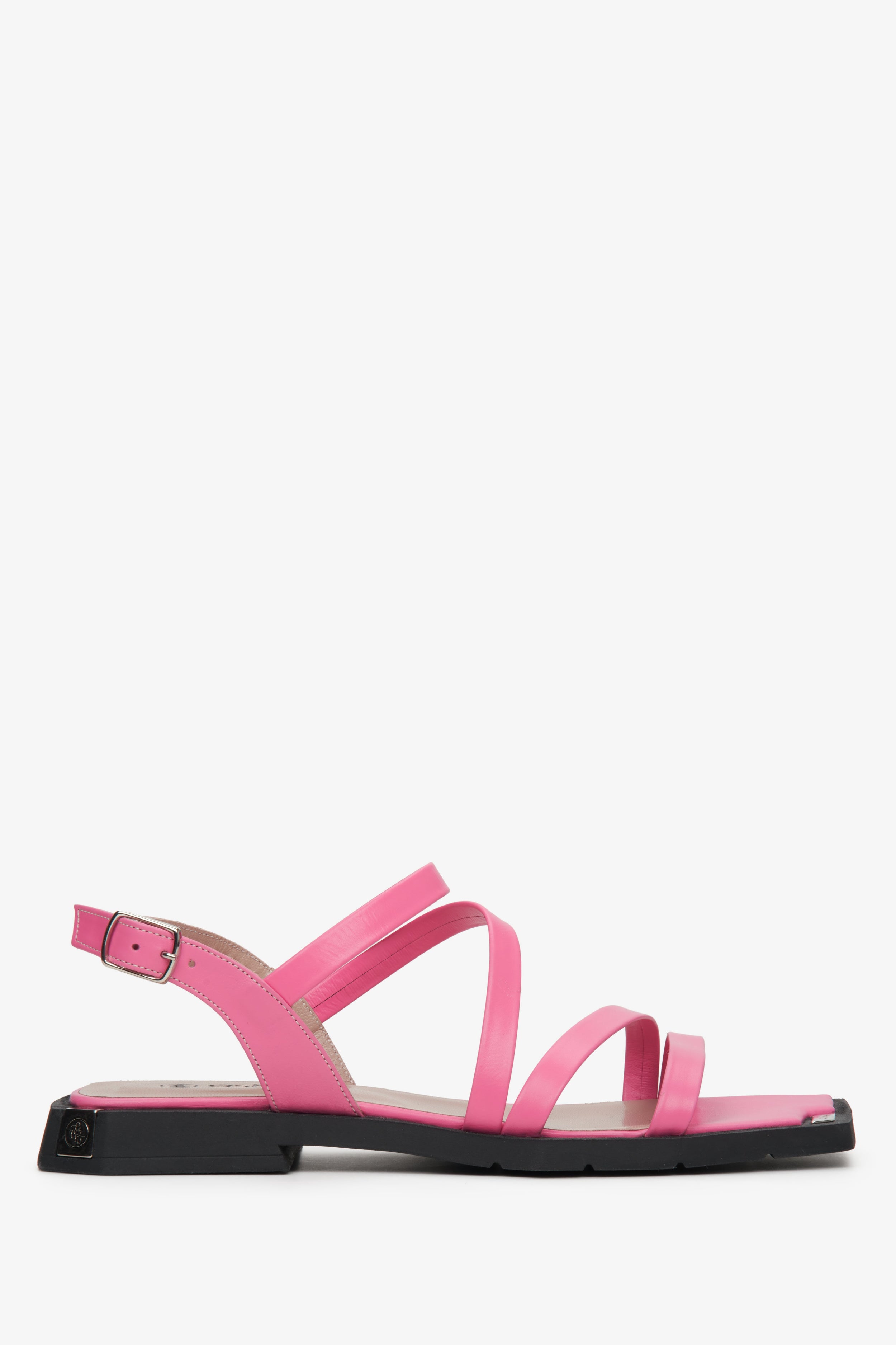 Estro: Różowe sandały damskie z cienkich pasków