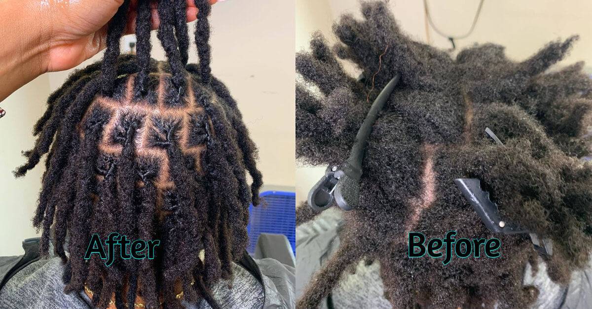 Interlocking locs—Before-After