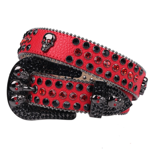 red skull belt