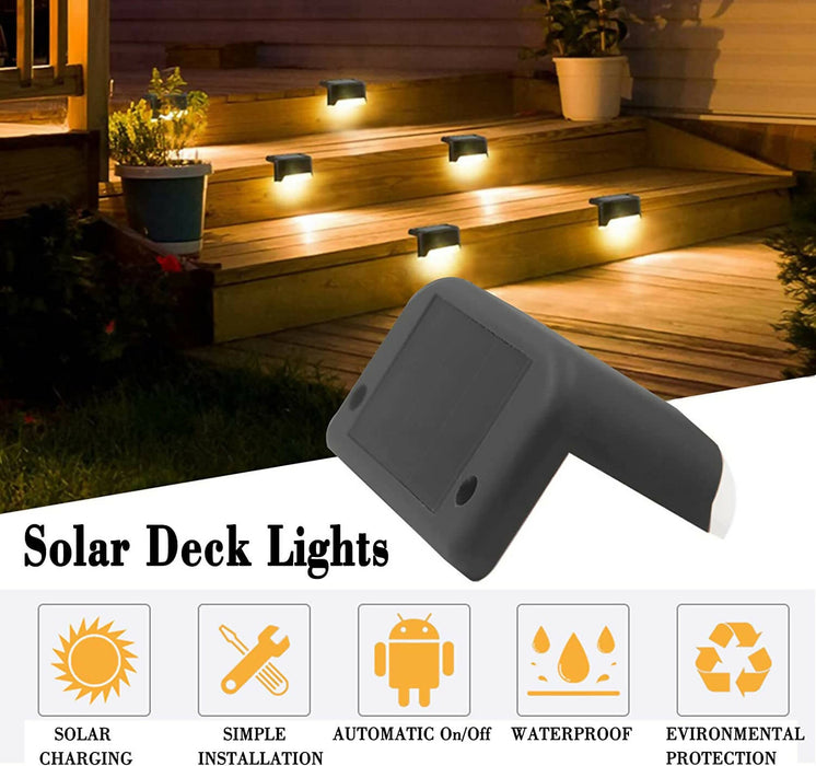 Solar Deck Lights, Solar Step Lights, Waterproof Deck LED Lights for Outdoor