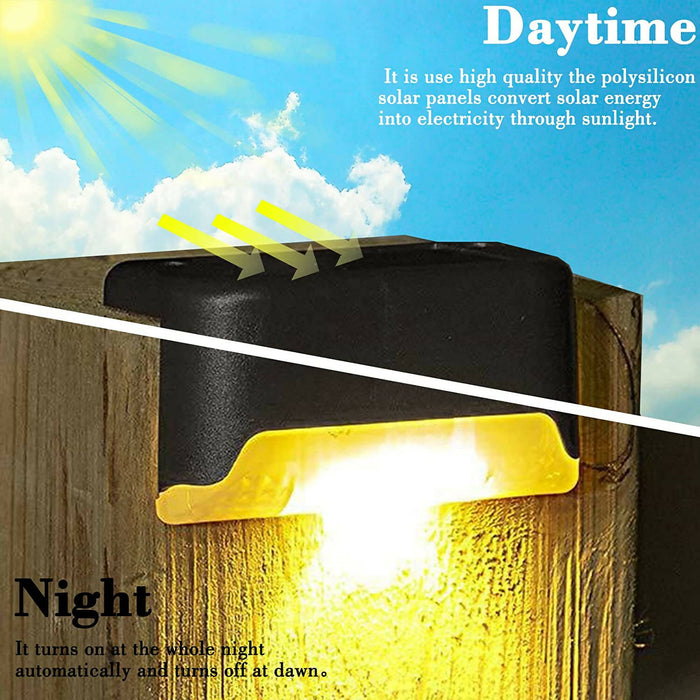 Solar Deck Lights, Solar Step Lights, Waterproof Deck LED Lights for Outdoor