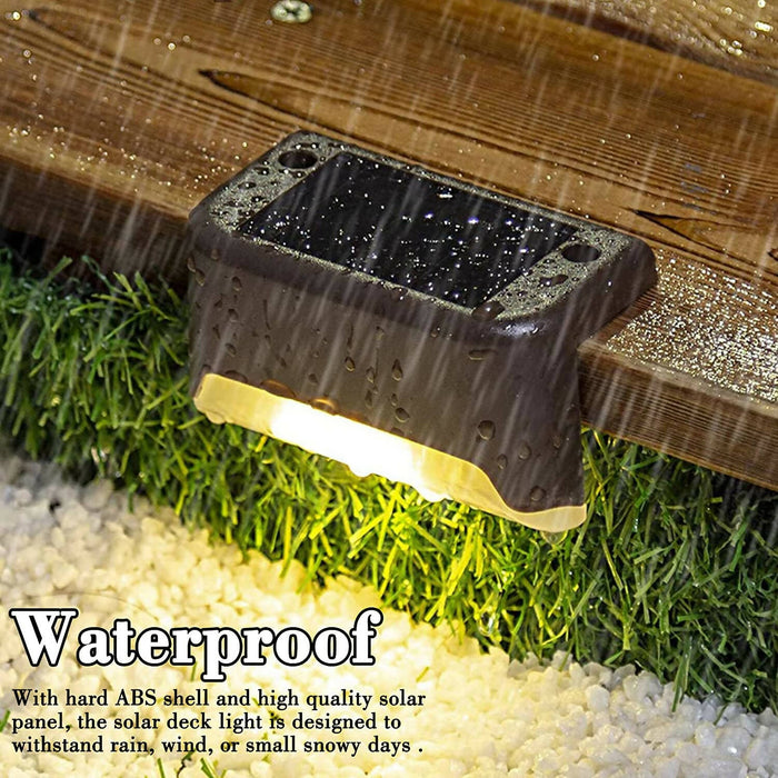 Solar Deck Lights, Solar Step Lights, Waterproof Deck LED Lights for Outdoor