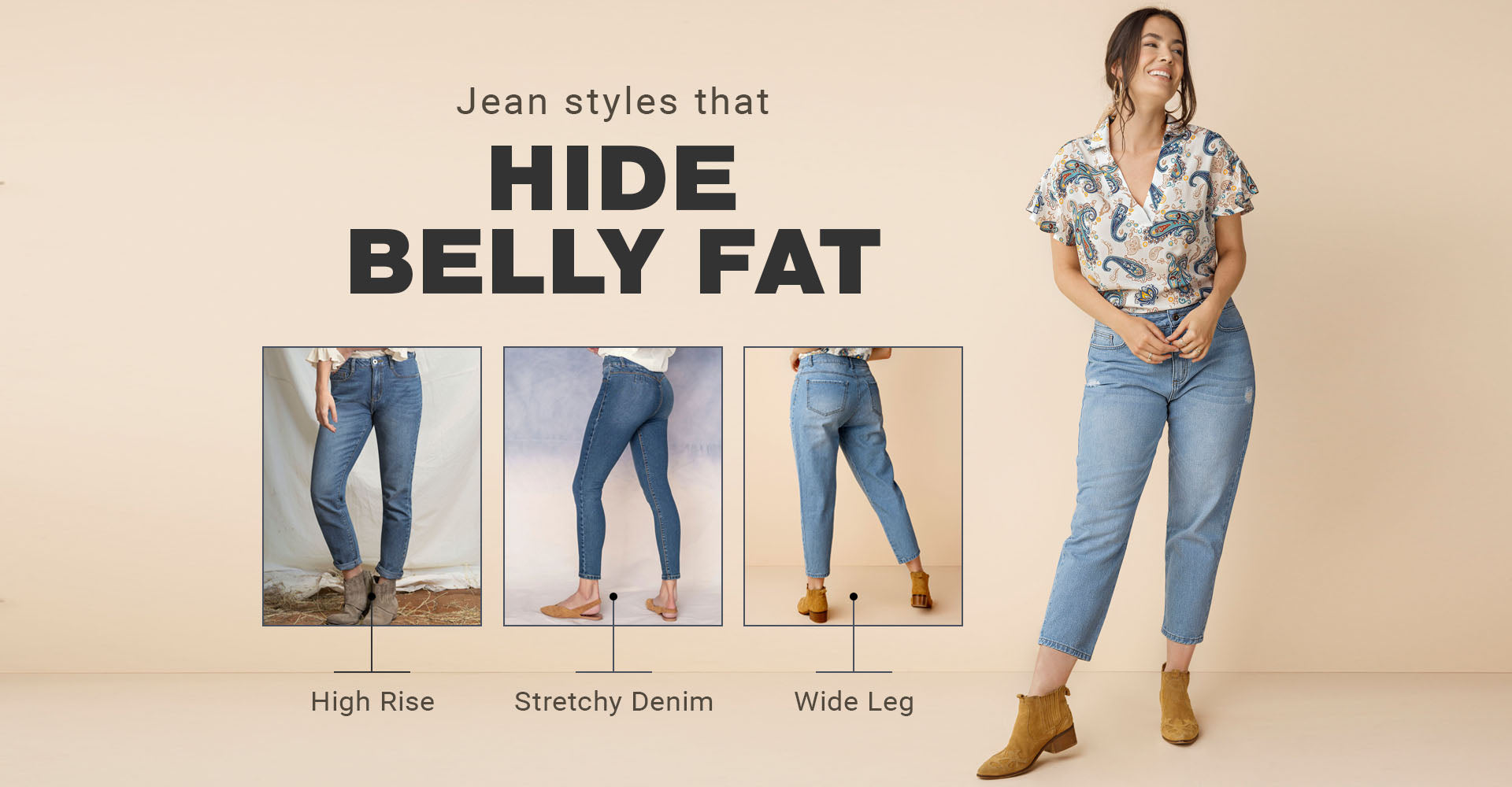 How to hide a belly fat in jeans