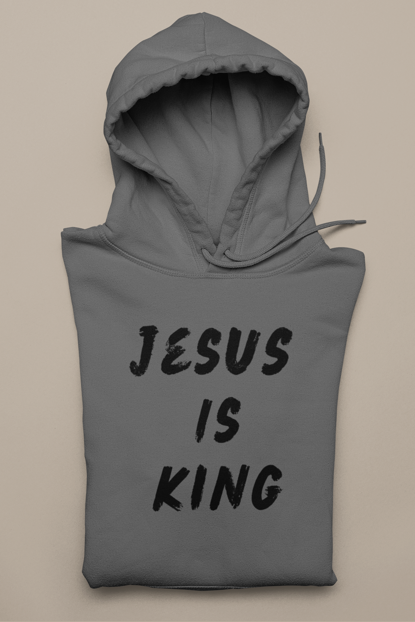 "Jesus Is King" Long Sleeve Smoke Gray Hoodie