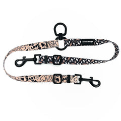 Adjustable Signature Print No-tangle Double Leash Extender