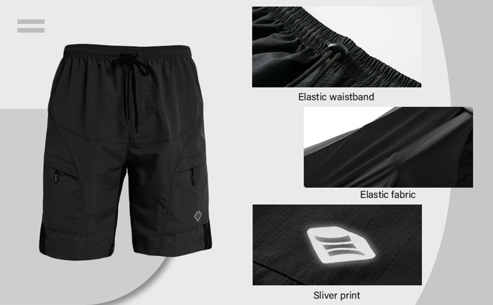 MTB Shorts Men's Bicycle Pants Detachable Compression Padded Shorts  Included
