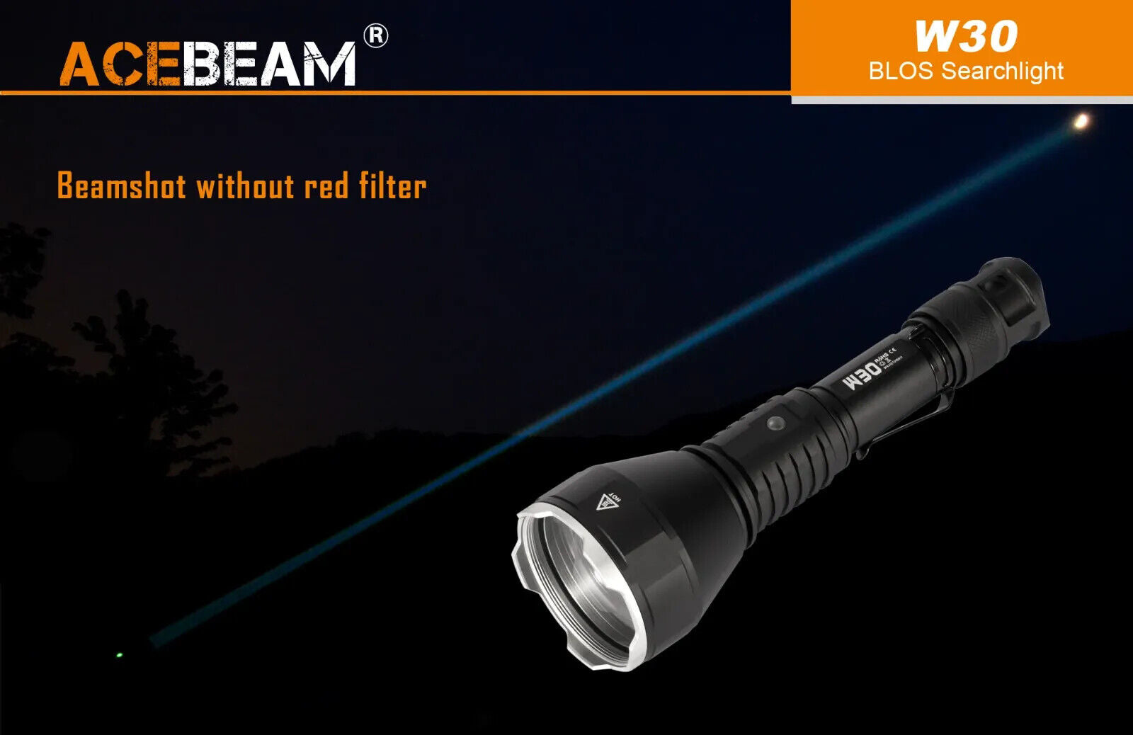 AceBeam W30 2.4km Ultra-Throw Distance White Laser LEP Torch