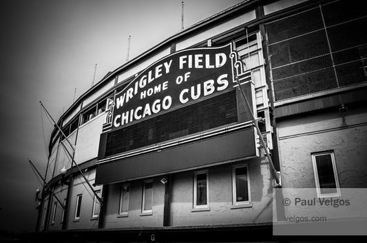 Harry Caray Statue @ Wrigley Field - B&W - Made and Curated