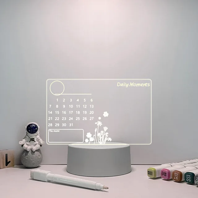 Criativo LED Note Board Night Light