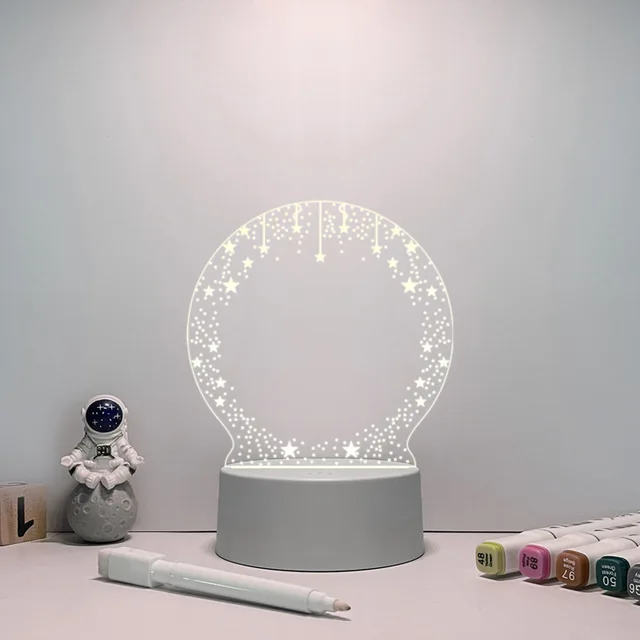 Criativo LED Note Board Night Light