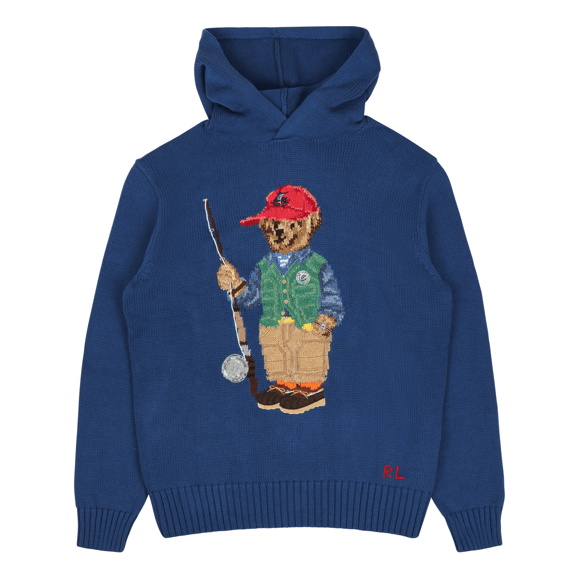 Knitted Bear Hoodie Old Royal 