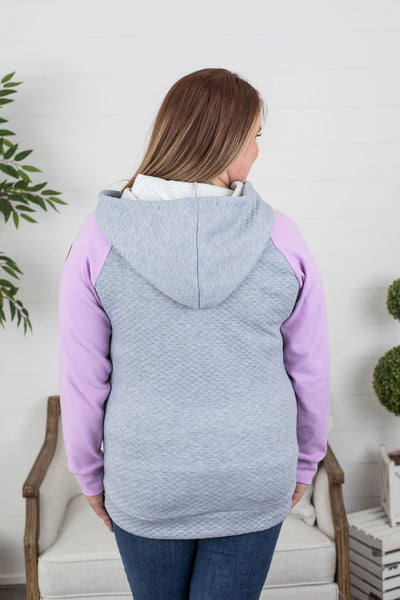 Quilted Cowl Hoodie - Lavender-Shirts- Corner Stone Spa and Salon Boutique in Stoughton, Wisconsin