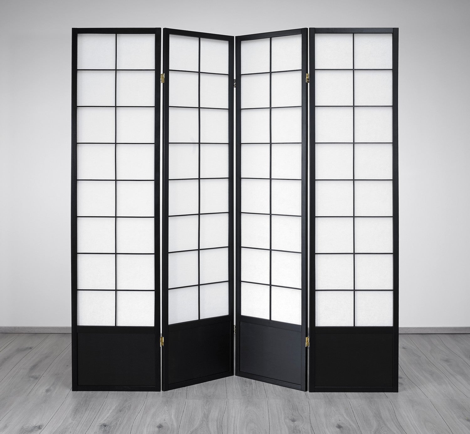 Hoshi Room Divider Screen Black 4 Panel