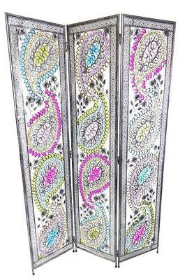 Art Deco Retro Feather Design Metal Room Divider Screen – Room Dividers