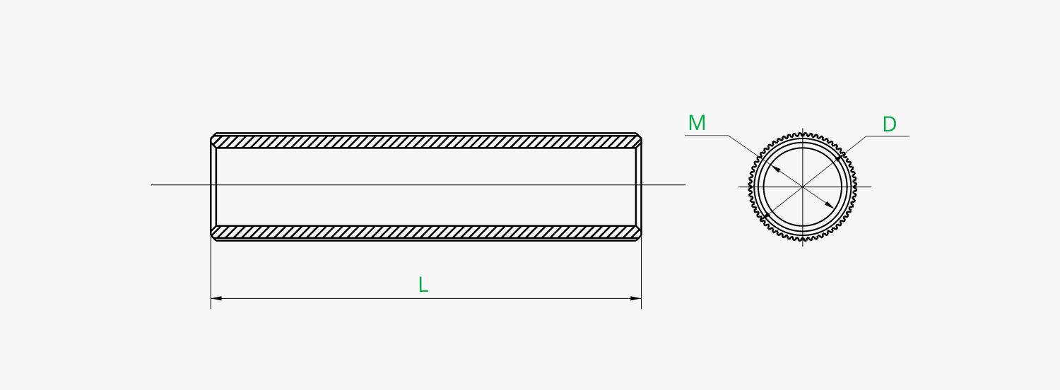 M2 Double-pass Knurled Brass Stud