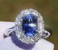 Sapphire diamond 14k white gold ring 3.85ctw madagascar oval gia certified