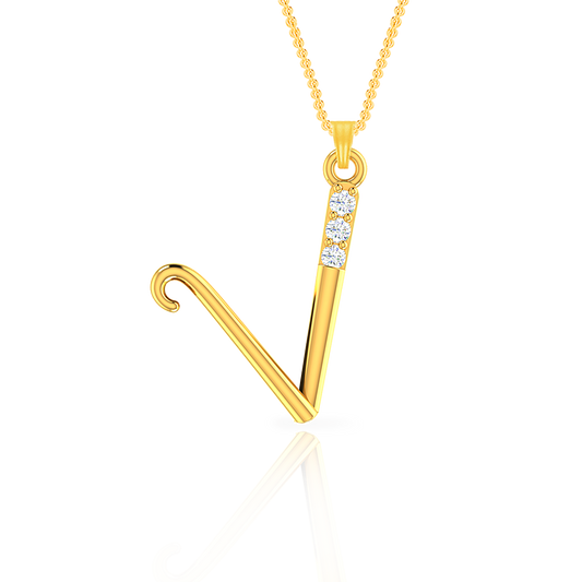 14K Solid White Gold Diamond Letter Initial V Pendant 0.75 Ctw – Avianne  Jewelers