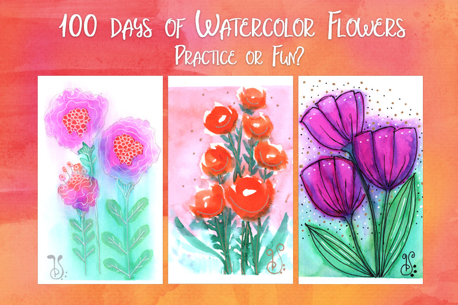 100 Days of Watercolor Flowers