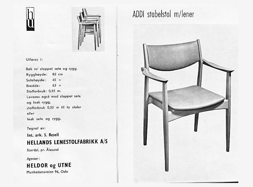 Addi stolen av Sigurd Resell for Helland Møbler