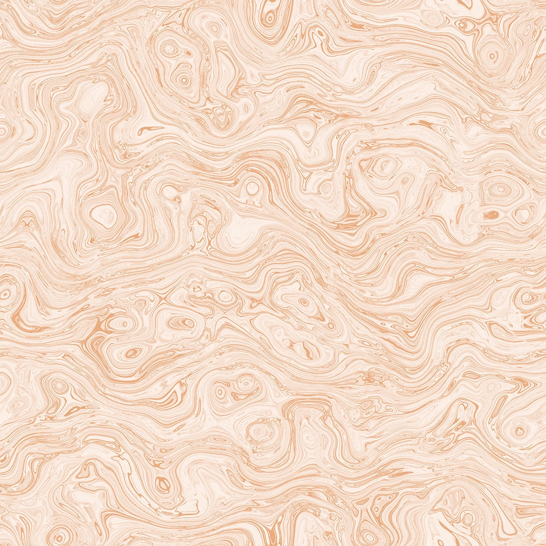 Rockpool Marble Wallpaper in Lady Coral