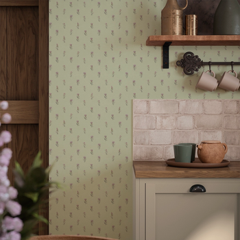 Wee Thistle Wallpaper in Slow Cooked Sage