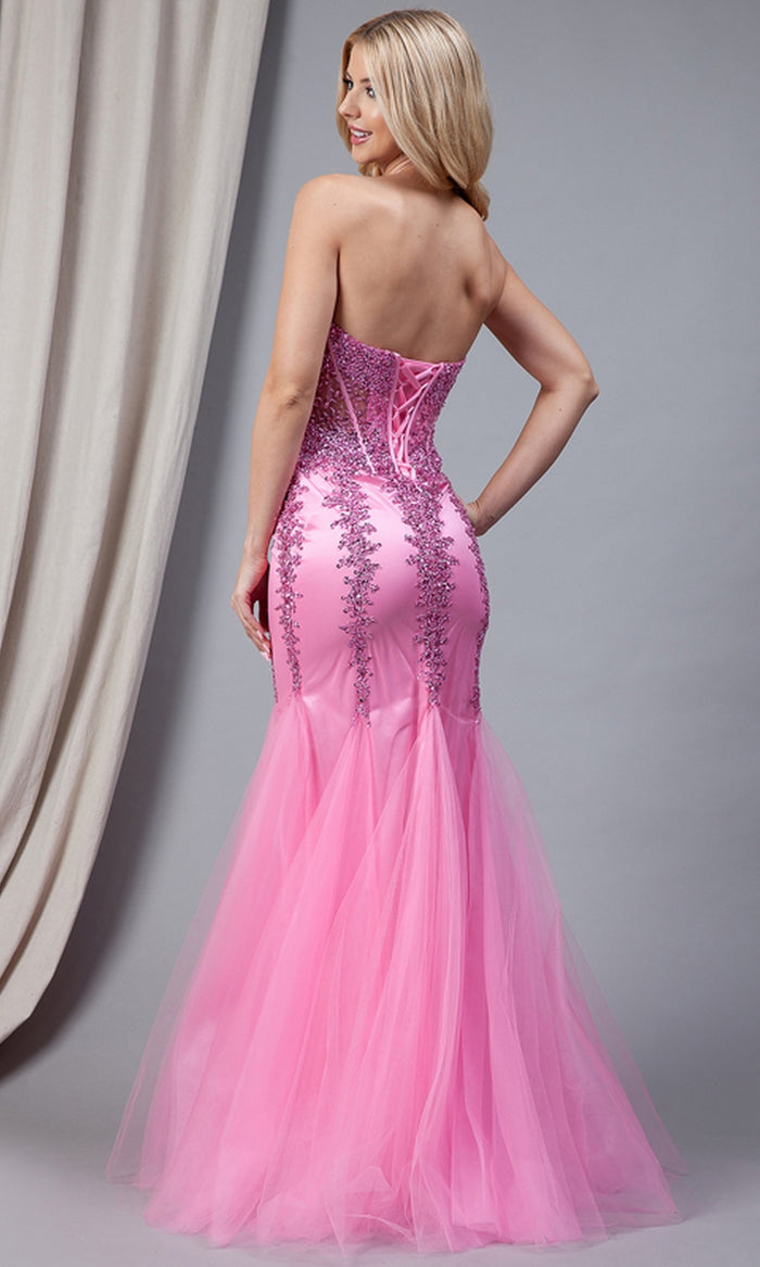 Long Strapless Sweetheart Mermaid Prom Dress -PromGirl