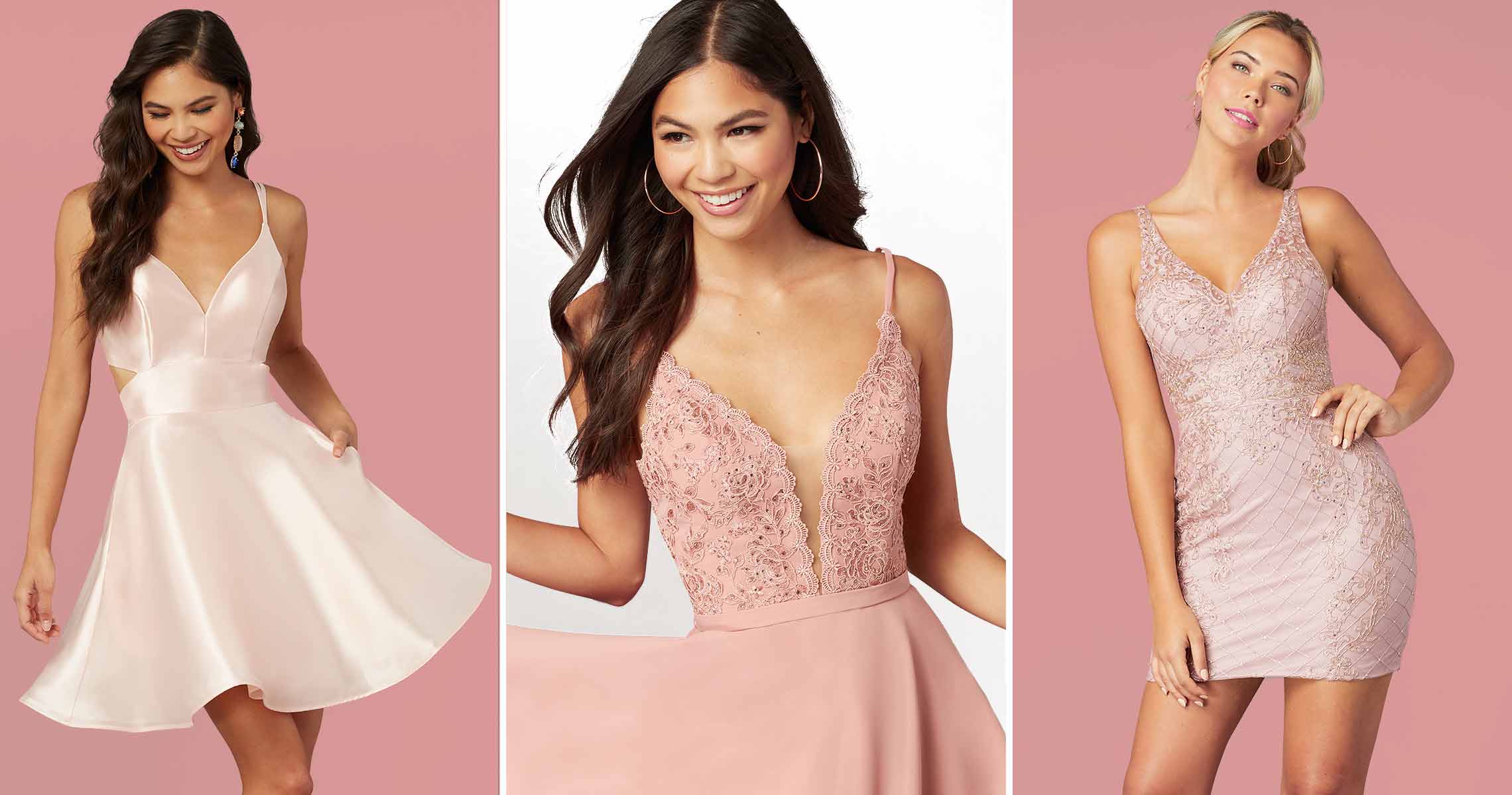 Blush and Pink Homecoming Dresses