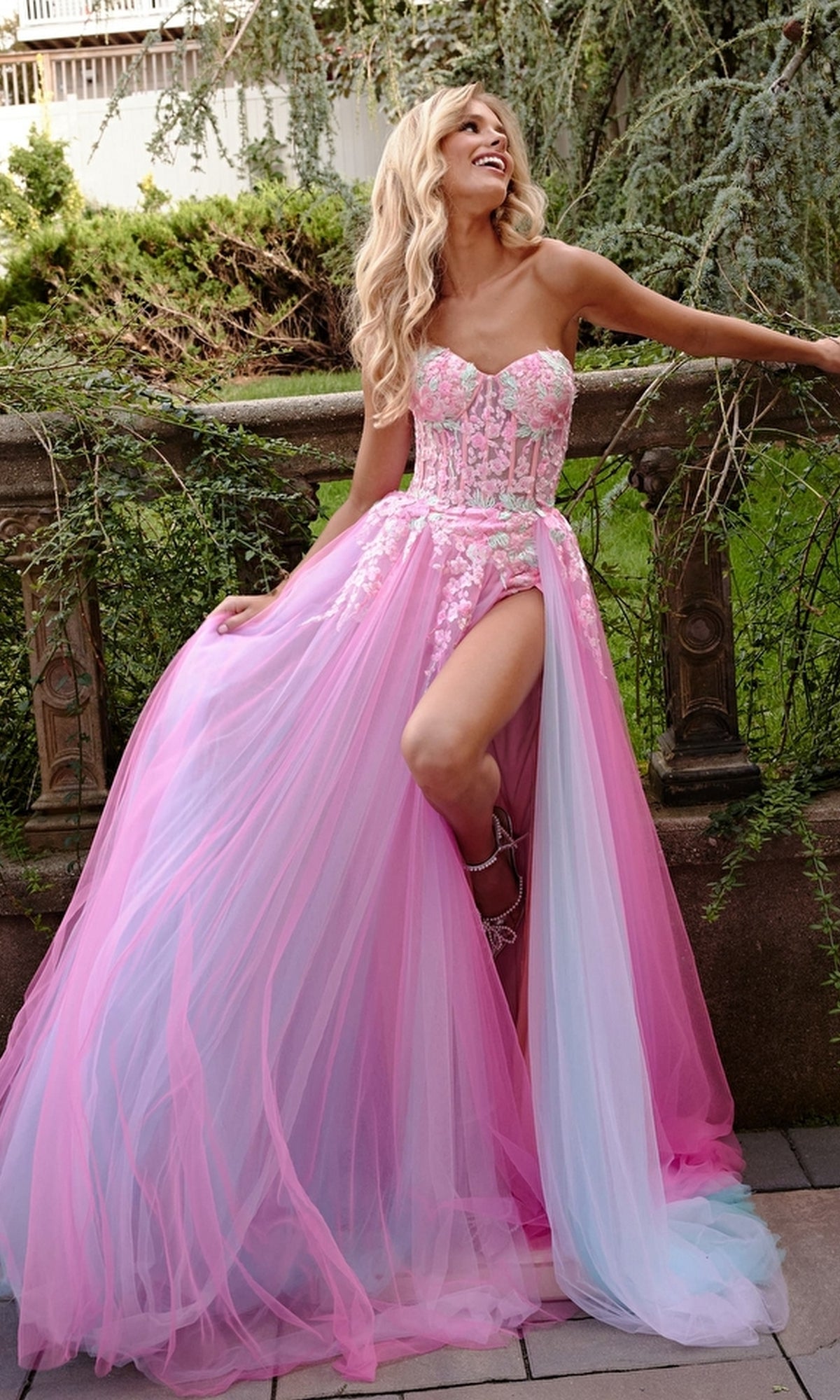 Sheer-Corset Jovani Prom Dress 23713 - PromGirl