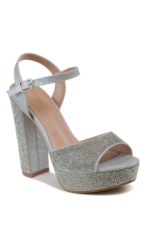 Silver 3in Wedge Prom Shoes 4242