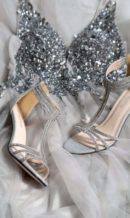 Women's Silver Heels & Shoes for Weddings, Prom