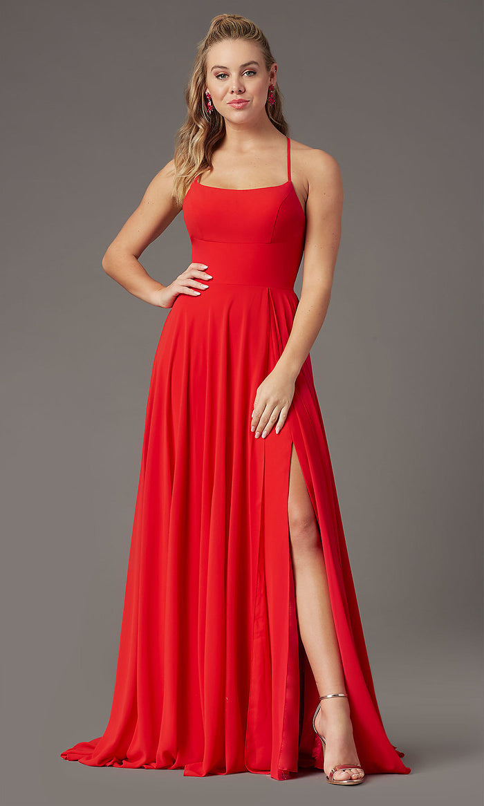 Plus-Size Long V-Neck Prom Dress by Simply