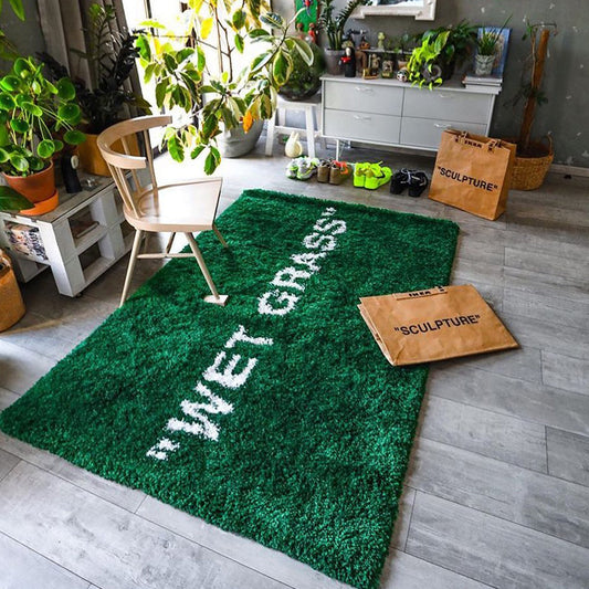 Keep off Dark Grey Rug, Virgil Abloh Rugs, Ruggable Rug, Bed Rug, Carpet  for Living Room, Area Rug, Personalized Gift, Home Decor 