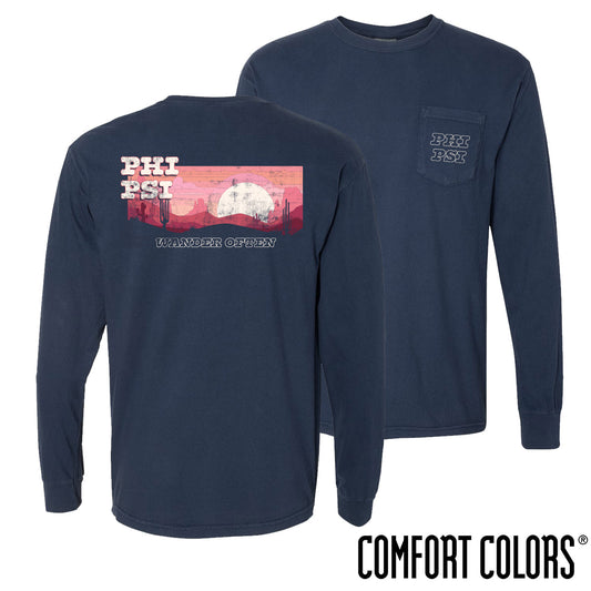 Sorority Fraternity Comfort Colors Pocket Shirt with Classic Bar